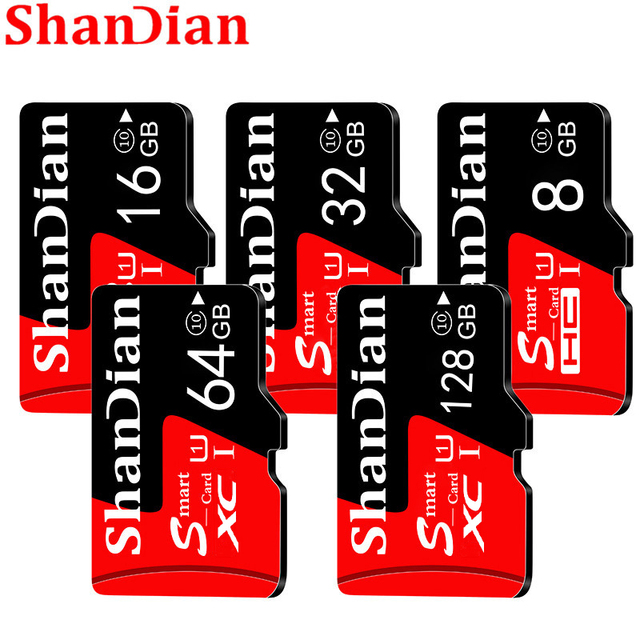 SHANDIAN Mini 32GB 64GB 128GB 256GB Class10 High Speed Plastic SD TF Card Free Shipping 1 Year Warranty Custom Logo