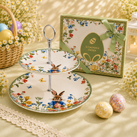 Nachhaltige Umweltfreundliche Keramik-Osterhasen-Tasse Garten-Häschen Bedruckte Becher Keramik-Kaffeetasse Geschenkset