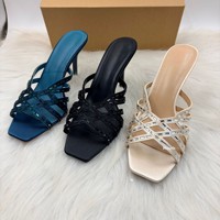 Nouvelle Collection Été ZA2026 – Sandales à Talons Hauts Creuses en Strass, Style Féerique, Bout Carré Ouvert, à Enfiler