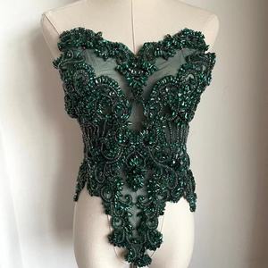 Ngọc Lục Bảo Quá Khổ Rhinestone Đính, Buổi Tối Dress Đính, Bodice Patch - Product Image 1