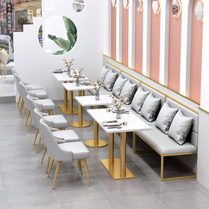 Juego de Mesa de Comedor de Madera con Sillas Swan y Estructura Metálica - Diseño Moderno para Restaurantes y Uso Comercial - Product Image 1