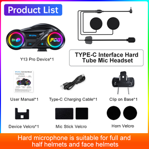 高品質Y13 PRO共有音楽オートバイブルー歯ヘッドセットヘルメットインターホン双方向インターホン用 - Product Image 2