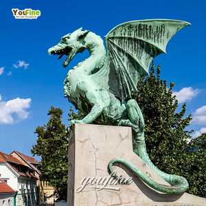 Statue de méditation <span class=keywords><strong>du</strong></span> <span class=keywords><strong>Dragon</strong></span> en Bronze et cuivre, taille réelle, décoration de jardin extérieur de haute qualité - Product Image 1