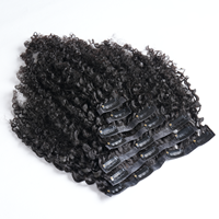 Extensions de cheveux invisibles à clipser en gros, extensions de cheveux humains naturels, clip-ins, cheveux bouclés africains 4C, 100% cheveux Remy à clipser