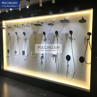 Support élégant personnalisé de présentoir de douche de toilette de drain de bassin de robinet en métal en gros pour les magasins et la salle d'exposition d'articles sanitaires