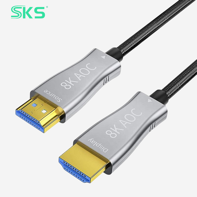 8K 60Hz 48Gbps Active Optical for Cable Male to Male Aluminum Shell for Home Theater Gaming Printer Camera