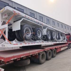 รถพ่วงพื้นเรียบเหล็ก New <span class=keywords><strong>Oreno</strong></span> ขนาด 40 ฟุต 50 ฟุต 60 ฟุต 12 เมตร รับน้ำหนักได้มากกว่า 30,000 กิโลกรัม ระบบกันสะเทือนแบบสามเพลา รับสั่งซื้อจำนวนมาก - Product Image 4