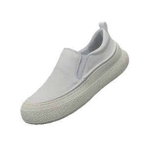 Breathable Perforated Walking Shoes Daily Leisure Shoes White <b>Matte</b> Surface Lace Up Design Transparent Beige Thick Anti Slip - Product Image 4