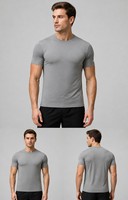 T-shirt de sport pour homme de haute qualité, personnalisé avec logo imprimé, respirant, tissu extensible doux, anti-humidité, pour la course à pied et la salle de sport