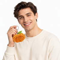 Pendentif en peluche orange en coton doux, série fruits, avec rembourrage en coton PP, 0-10 cm