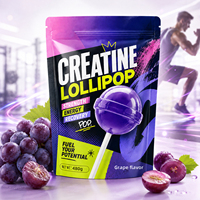 OLLI OEM Créatine en Sucette Saveur Raisin 30 Doses – Complément Sportif Portable pour Pré-Entraînement, Boost Musculaire et Récupération 480g