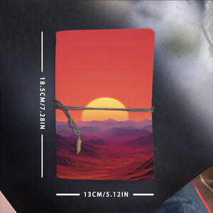 Bloc-notes A6 80 feuilles idéal pour les résumés de lecture des étudiants en littérature anglaise et les contours de dissertation avec Sun Mountains Red Hued - Product Image 6