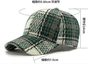 Wholesale Fashion Plaid Hard <b>Top</b> Baseball Caps Women Outdoor Sun Shield Custom Baseball Cap - Product Image 3