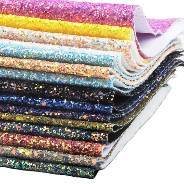 A4 Size Chunky Glitter Fabric Sheets For Hair Bows Headband Head Clips Making