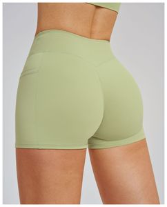Yogalicious - Shorts Deportivos de Cintura Alta para Mujer, Transpirables, para Yoga, Paquete de 2, Color Crocus/Black 5, Elásticos - Product Image 4