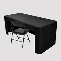 Nappes ajustées à dos ouvert de 6 pieds, noires, pour tables rectangulaires de 6 pieds