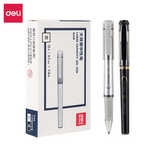 Bolígrafo de Gel Deli S148, Punta de 0.7mm, Gran Capacidad, Tinta Negra, para Uso en Oficina - Product Image 1