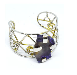 Handmade Design Sterling Natural and Bracelet Jewelry Cuff Bracelet <b>Gold</b> Plated Cuff Bracelet - Product Image 5