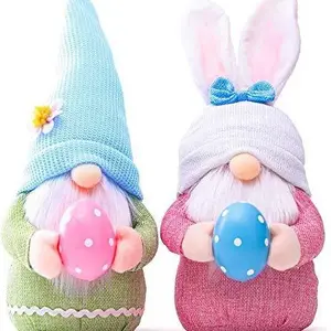 Wholesale Easter 2024 Spring Crafts Gifts Holiday Rabbit Gnomes Small Bunny Ear Easter Gnomes Decor Fabric Easter Decoration