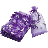 Sacs en organza transparents de qualité supérieure avec cordon de serrage, pour cadeaux, papillons, dragées de mariage, bonbons de Noël, emballage de bijoux, vente en gros