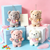 Peluche Ours Mignon avec Écharpe, Breloque Porte-clés, Pendentif pour Sac et Sac à Dos, Figurine en Peluche pour Machine à Pinces, Vente en Gros
