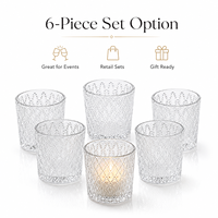 Ensemble de porte-bougies en verre gaufré personnalisé de qualité supérieure pour la décoration de la maison de luxe, les centres de table de mariage et les bougies d'aromathérapie