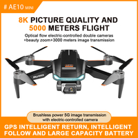 Mini drone intelligent 2027 AE10 avec caméra UHD 4K, télécommande, quadricoptère, vol stationnaire, GPS, WIFI, LED, jouet, cadeau pour débutants
