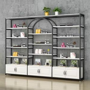 Estantes de Cosméticos de Diseño Moderno, Exhibidores de Cosméticos Dorados para Tiendas Minoristas con Gabinete, Personalización de Logotipo y Tamaño - Product Image 3