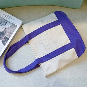 Reutilizável pano doce cor lona algodão sacola de compras para mulheres logotipo personalizado lona sacola em branco com bolsos e zíper - Product Image 4