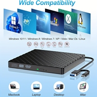 Diamond-patterned Hard Driveusb3.0type-c Port External DVD burner for Laptops, Universal Mobile Optical Drive Recorder