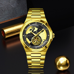 Reloj de Vestir Mecánico Automático para Hombre con Logotipo Personalizado, Caja de Acero Inoxidable 316L Dorada Clásica, Relojes de Negocios con Cristal de Zafiro - Product Image 4