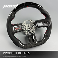 Volant sport en fibre de carbone LED personnalisé pour Ford Mustang S550 GT Mach 1 Shelby 350 500 Coupé 2015-2023, amélioration de l'intérieur