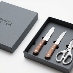 Boîtes rigides en carton biodégradable personnalisées, boîtes d'emballage pour outils de coupe avec insert en mousse pour la vaisselle, les articles de boisson et les ustensiles de cuisine - Product Image 2