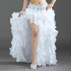Falda Larga con Volantes para Danza del Vientre Árabe, Disfraz de Bailarina Profesional - Product Image 4