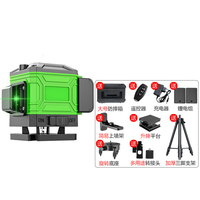 Niveau laser 16 lignes 360° auto-nivelant, niveau laser professionnel à lignes croisées vertes pour le bricolage ou les chantiers professionnels