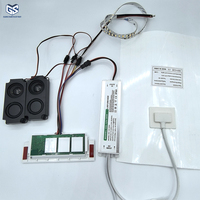 Interrupteur LED pour miroir haute sensibilité DC12V-24V 5A avec fonction anti-buée et variateur d'intensité, intégré aux haut-parleurs pour éclairage de miroir de salle de bain