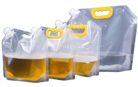 Pochettes à eau en plastique écologiques portables transparentes avec bec verseur et poignée