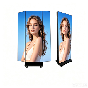 Pantalla LED plegable de doble cara para póster, a todo color, IP65, resistente al agua, 600-1000 cd, portátil, para comercios, vestíbulos de hoteles, interiores - Product Image 6