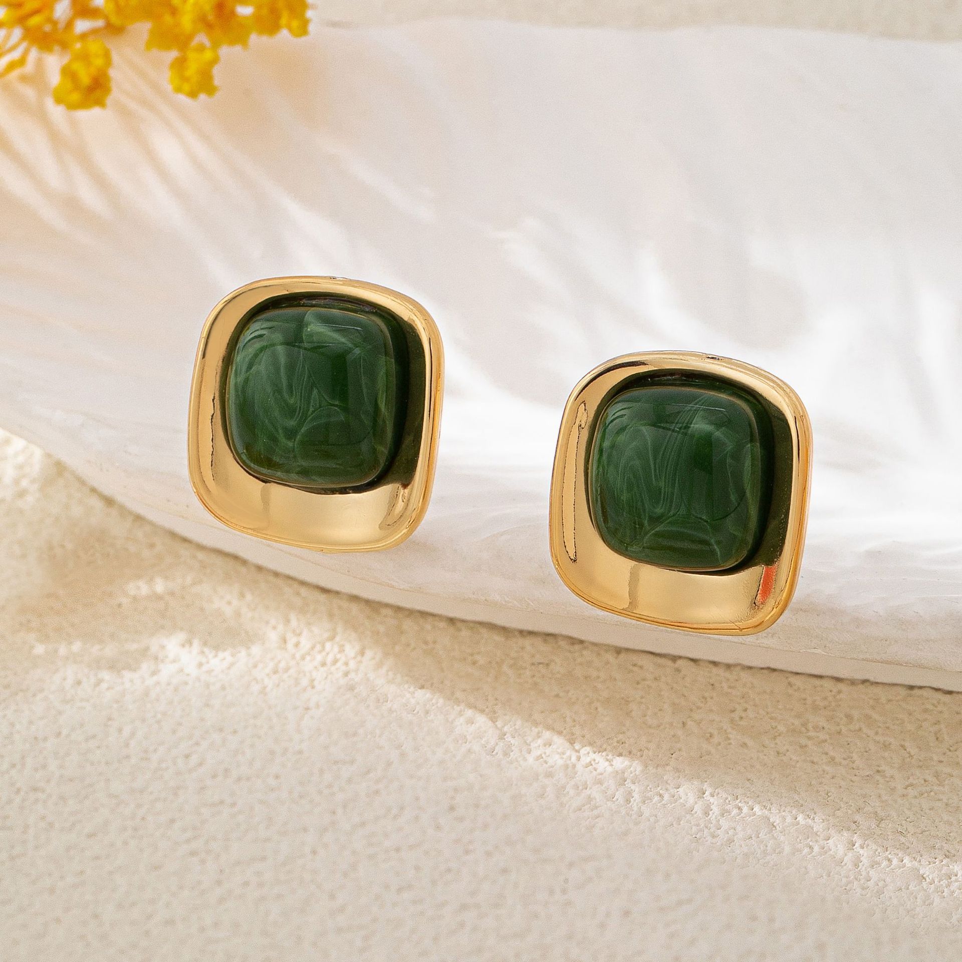 YLC-ES-2194 boucles d'oreilles vertes