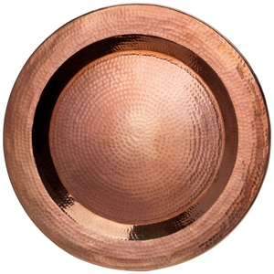 Assiette de service artisanale à double cadre en cuivre poli, texture intégrale moderne, durable, écologique, héritage - Product Image 1