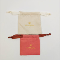 Pochette en coton de luxe avec logo imprimé en feuille d'or personnalisée, sac d'emballage cadeau de haute qualité et exquis pour bijoux et cosmétiques