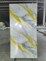 Panel de Pared de Mármol Ultravioleta de Alto Brillo UV, Panel de Pared WPC Impermeable, Decoración Flexible para el Hogar, Panel de PVC de Gran Tamaño