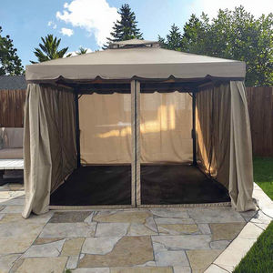 Gazebo <span class=keywords><strong>de</strong></span> <span class=keywords><strong>jardin</strong></span> en aluminium Roma 3x3m, pavillon <span class=keywords><strong>de</strong></span> <span class=keywords><strong>jardin</strong></span>, auvent <span class=keywords><strong>de</strong></span> terrasse, <span class=keywords><strong>abri</strong></span>, rideaux, filet, écran en option - Product Image 4
