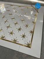Stock haut de gamme pierre naturelle jet d'eau marbre carreaux de mosaïque mixte en acier inoxydable salon sol décor mur Art mosaïque murale