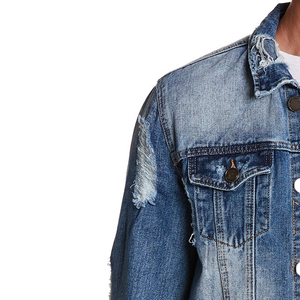 Fabrication de Guangzhou, livraison à temps, camionneur personnalisé, veste en jean pour hommes de haute qualité - Product Image 3