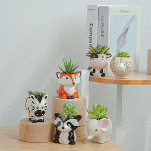 Pot de fleurs en céramique pour plantes succulentes de bureau, vente chaude, pot de fleurs flexible pour bureau ou sol avec forme d'animal en céramique émaillée, thème des animaux - Product Image 4