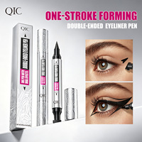 Crayon Eyeliner Double Pointe Noir Intense Effet Tube Argenté, Imperméable et Résistant à la Transpiration, Application Lisse Sans Bavures