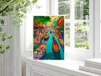 Peinture décorative sur toile à l'huile de style personnalisable - Art mural personnalisé pour salon/chambre/hôtel
