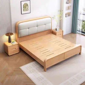 Ensemble de meubles modernes pour <span class=keywords><strong>chambre</strong></span> à coucher complète pour adultes lit double avec rangement pour la maison cadre de lit en bois au design simple pour <span class=keywords><strong>chambre</strong></span> à coucher - Product Image 5