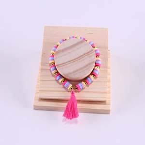 กำไลข้อมือทรงกลมแนววินเทจสำหรับผู้หญิงสีสันสดใสพร้อมลูกปัดอะคริลิคเรซินเครื่องประดับแนวโบโฮสำหรับฤดูร้อน - Product Image 3